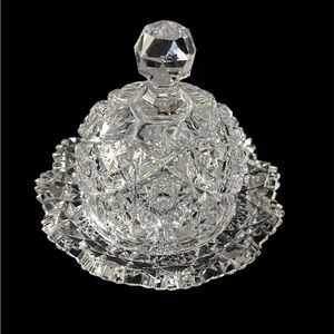 Vintage American Brilliant Cut Cristal Cheese Dome